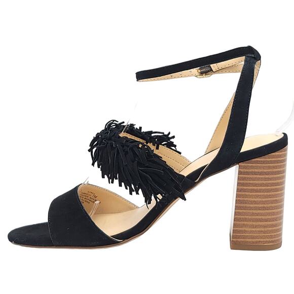 C Wonder Women Slingback Ankle Strap Sandals Gabrielle Size US 7M Black Suede - Picture 3 of 6